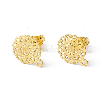 304 Stainless Steel Stud Earrings Finding&nbsp;STAS-C061-07G-1
