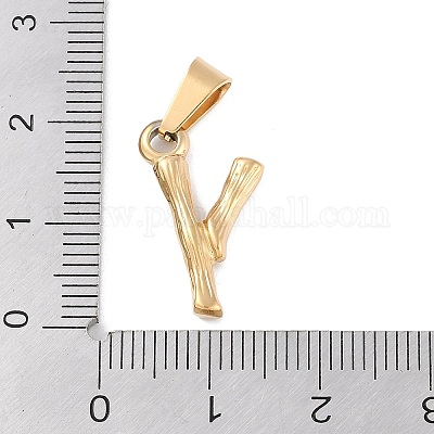 304ステンレスペンダント 竹風 文字L イオンプレーティング（ip