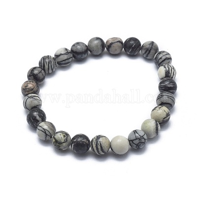Natural Netstone Bead Stretch Bracelets&nbsp;BJEW-K212-A-021-1