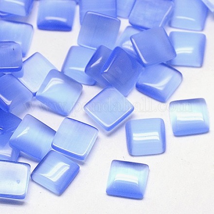キャッツアイカボション  正方形  コーンフラワーブルー  12x12x3mm&nbsp;CE-J006-12x12mm-07-1