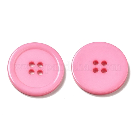 樹脂ボタン  染め  フラットラウンド  ピンク  30x3mm  穴：3mm  98個/袋&nbsp;RESI-D030-30mm-05-1