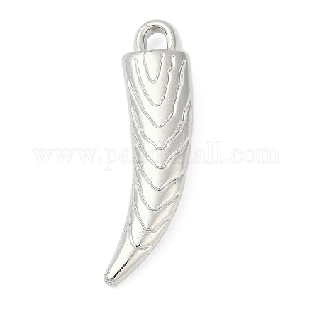 CCBプラスチックペンダント  ホーン  カン付き  プラチナ  41.5x13x6mm  穴：3~3.5mm&nbsp;CCB-D278-14P-1