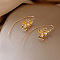 Alloy Dangle Earrings, Flower, Golden, 55x30mm