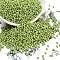 12/0 Glass Seed Beads, Opaque Colors Lustered, Round, Green Yellow, 2mm, Hole: 1mm, about 30000pcs/pound