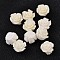 Resin Beads, Flower, White, 6x4mm, Hole: 1mm