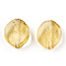 Transparent Handmade Lampwork Beads, Leaf, Light Khaki, 14~18.5x13.5~15x3.5~6mm, Hole: 1.2~1.8mm