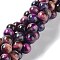 Natural Rainbow Tiger Eye Beads Strands, Dyed, Round, Dark Violet, 10mm, Hole: 1.2mm, about 37pcs/strand, 14.96''(38cm)