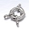 Brass Spring Ring Clasps, Cadmium Free & Lead Free, Platinum, 12.5~13x6mm, Tube Bails: 9x5x1.5mm, Hole: 2.5mm