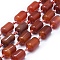 Natural Carnelian Beads Strands, Dyed & Heated, Column, Brown, 20~21x13~14mm, Hole: 2.5mm, about 13pcs/strand, 14.5 inch~15.3 inch(37~39cm)