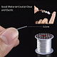 フラット弾性クリスタルストリング  弾性ビーズ糸  ストレッチブレスレット作り用  染め  ホワイト  0.8mm  約9.84~10.93ヤード（9~10m）/ロール&nbsp;EW014-4