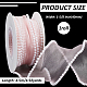 チロリアンテープ  プラスチック製の模造パールビーズ付き  ピンク  1-5/8インチ（40mm）  約4.92ヤード（4.5m）/ロール&nbsp;SRIB-WH0011-352B-2