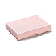 厚紙のジュエリーセットボックス  内部のスポンジ  長方形  ピンク  9.05x7.1x1.55~1.65cm&nbsp;CBOX-C016-01F-01-1