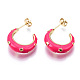 Brass Enamel Stud Earrings&nbsp;EJEW-T014-08G-03-NF-2