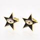 Brass Stud Earrings&nbsp;EJEW-S201-189B-1