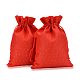 Polyester Imitation Burlap Packing Pouches Drawstring Bags&nbsp;ABAG-R004-18x13cm-01-1