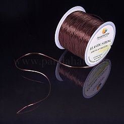 0.8ミリメートル弾性ストレッチポリエステルスレッド茶色のアクセサリーのブレスレットビーズのワイヤーコード  60 m /ロール&nbsp;EW-PH0001-0.8mm-01B