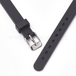 シリコン時計バンド  201ステンレススチール留め具付き  ミックスカラー  8-7/8インチ（22.5~22.7cm）  10x3mm&nbsp;SIL-S001-M