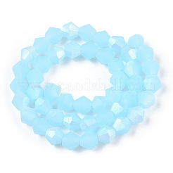 Imitation Jade Bicone Frosted Glass Bead Strands&nbsp;LS-EGLA-A039-J6mm-MB03