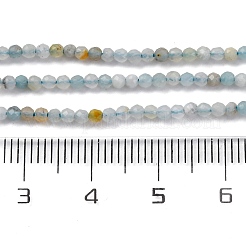 天然石アマゾナイトビーズ連売り  ラウンド  多面カット  2.5mm  穴：0.5mm  約165個/連  15.7インチ（40cm）。&nbsp;G-E351-10A-01