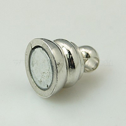 Brass Magnetic Clasps with Loops&nbsp;KK-G079-N