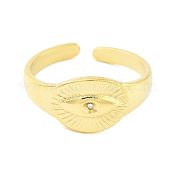 Real 18K Gold Plated 304 Stainless Steel Open Cuff Rings for Women&nbsp;LS-RJEW-B061-01G-02