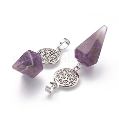Natural Amethyst Pendants&nbsp;G-O194-22
