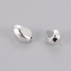 チベット風合金スペーサービーズ  鉛フリー＆カドミウムフリー  オーバル  アンティークシルバー  6x5mm  穴：1mm&nbsp;X-LF10740Y-NF