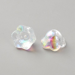 透明ガラスビーズキャップ  メイユリビーズ  透明  8x12x11mm  穴：1.2mm&nbsp;GLAA-WH0036-40A