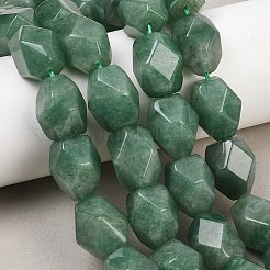 天然のグリーンアベンチュリンカット加工ひし形ビーズ連売り  18x13x12mm  穴：1mm  約22個/連  15.74インチ&nbsp;G-L235A-08B