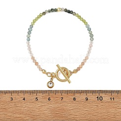 Gradient Natural Mixed Stone Faceted Round Beaded Bracelets&nbsp;BJEW-JB14398-03