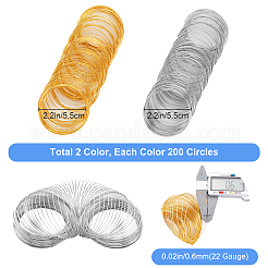 400Pcs 2 Colors Steel Memory Wire&nbsp;FIND-SP0002-07