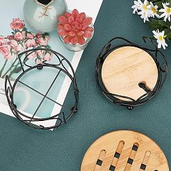 2Pcs 2 Style Iron Cup Mat Frame&nbsp;AJEW-FG0001-43