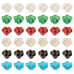 100Pcs Baking Paint and Golden Metal Enlaced Glass Beads&nbsp;DGLA-TAD0001-02
