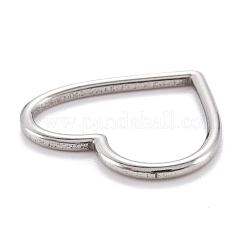 変色しない304ステンレススチール製リンクリング  ハート  ステンレス鋼色  24x28x2mm&nbsp;STAS-M291-07A-P