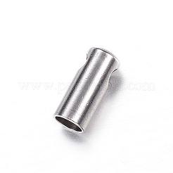 変色しにくい202ステンレススチールコードエンド  ステンレス鋼色  7x3mm  穴：2mm  内径：2mm&nbsp;STAS-P091-04