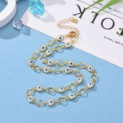 Brass Horse Eye Link Chain Necklaces&nbsp;NJEW-JN03161-02