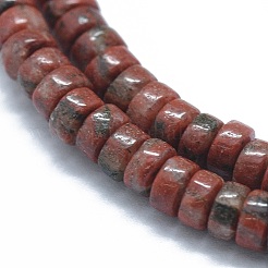 天然石ブレシエイテッドジャスパービーズ連売り  フラットラウンド/ディスク  3.8~4.2x2~4.5mm  穴：0.8~1mm  約152~180個/連  15.1~15.5インチ（38.5~39.5cm）&nbsp;G-F631-A16