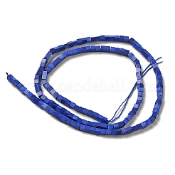 天然石瑪瑙ビーズ連売り  キューブ  染め＆加熱  ブルー  2~2.5x2.5~3.5x2.5~3mm  穴：0.4mm  約157~165個/連  14.96~15.75''（38~40センチメートル）&nbsp;G-B064-A15