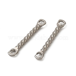 変色しにくい304ステンレススチールリンクコネクター  ツイスト  ステンレス鋼色  15x2x1mm  穴：1.2mm&nbsp;STAS-S117-018