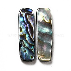 天然パウアシェルビーズ  長方形  25x7x3.5mm  穴：0.8mm&nbsp;SHEL-G014-07B