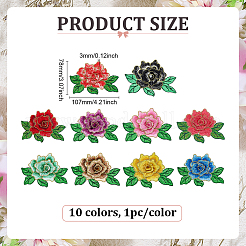 10Pcs 10 Colors Computerized Embroidery Cloth Iron on/Sew on Patches&nbsp;EMBR-ME0001-10