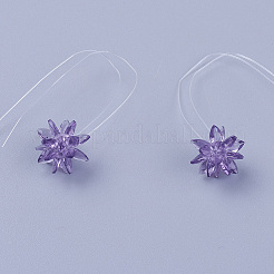 ガラス編みビーズ  花／線香花火  馬の目のチャームから成っています  パープル  13mm&nbsp;EGLA-L014-21I