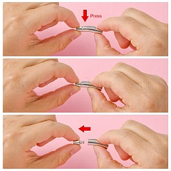 変色しにくい304ステンレススチール製バヨネット留め具  チューブ  ステンレス鋼色  28x6x6.5mm  穴：4mm&nbsp;STAS-G157-02P-6mm