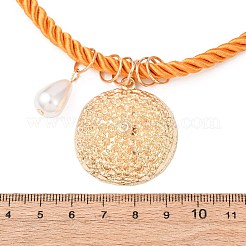 4Pcs 4 Styles Alloy Fish Starfish Shell Shape Pendant Cotton Cord Necklaces for Women&nbsp;NJEW-F357-01KCG