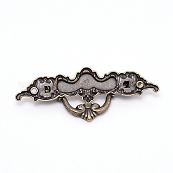 亜鉛合金ハンドル  ジュエリーボックスアクセサリー  花  アンティークブロンズ  109x41.5x3~13.5mm  穴：3mm&nbsp;LS-PALLOY-WH0070-78AB