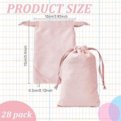 ベルベットジュエリー巾着バッグ 28色7個  サテンリボン付き  長方形  ミックスカラー  15x10x0.3cm  4個/カラー&nbsp;TP-DR0001-02B