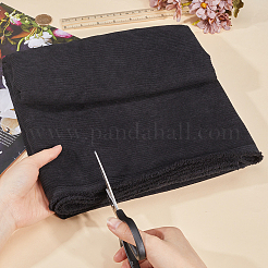DIY工芸品用の錦織ポリエステル生地  服飾材料  長方形  ブラック  155x0.1cm&nbsp;DIY-WH0021-30C