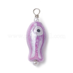 Fish Shaped Evil Eye Glazed Porcelain Pendants&nbsp;PALLOY-JF03803