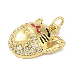 Rack Plating Brass Micro Pave Cubic Zirconia Pendants&nbsp;KK-P272-13G