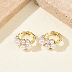 Brass Micro Pave Cubic Zirconia Hoop Earrings for Women&nbsp;EJEW-A168-17G